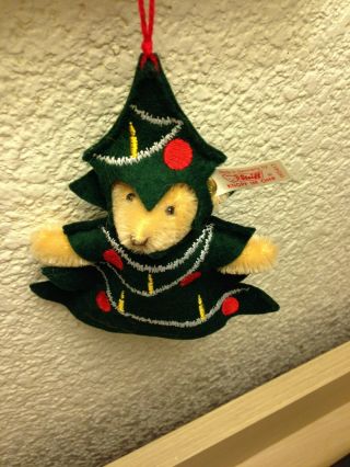 Steiff Mohair Teddy Bear In Christmas Tree Limited Edition Ornament