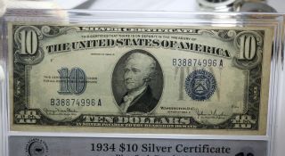 1934 D $10 Dollar United States Silver Certificate Color