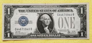 1928 B $1 Silver Certificate Note Bill One Dollar Small Size Note Funny Back