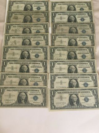 1957 One Dollar Bill Well Circulated Silver Certificate Blue Seal Note 16 Bill 