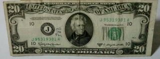 1950 $20 Dollar Bill Federal Reserve Note Good Shape