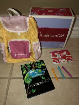 American Girl Backpack Set W/math Book