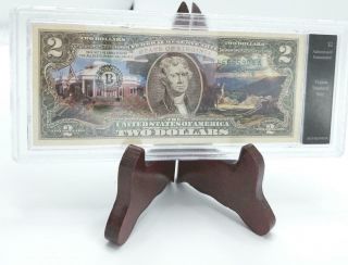 Bradford Exchange 2 Dollar Bill Virginia Statehood Note Colorized Uncirculated 2