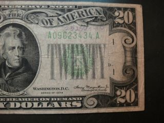 1934 United States $20 Federal Reserve Note.  Very Good to Fine. 3