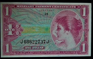 1965 Vietnam - $1 Military Payment Certificate - Series 641 - Uncirculated