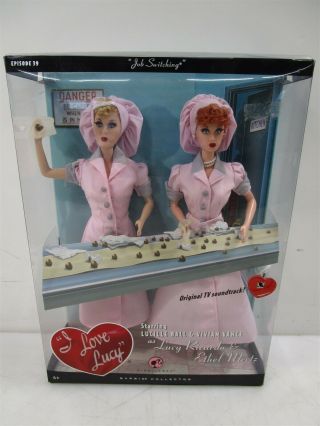 I Love Lucy Job Switching Barbie Collector Pink Label Lucy & Ethel Dolls Iob