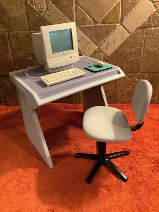 American Girl Doll Apple Macintosh Computer Desk Chair Mouse & Pad Retired