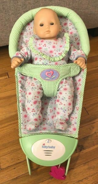 American Girl Bitty Baby In Bouncy Seat