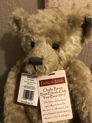 CHARLIE BEARS BEST FRIENDS CLUB YEAR BEAR 2017 LIMITED EDITION 3