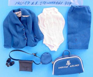 1961 - 64 Barbie American Airlines Stewardess Outfit 984 Complete
