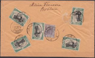 Romania 1906 Multifranked Registered Cover,  40b Rate