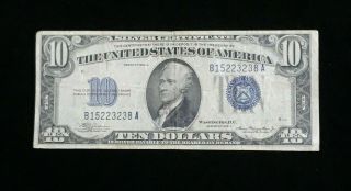 1934 A Hamilton Us $10 Silver Certificate Ten Dollars Blue Seal B15223238a