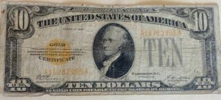 1928 $10 Gold Certificate Stamp