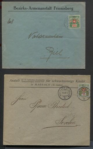Switzerland 1912 - 1933 Group Of Franchise Stamps On 12 Different Covers