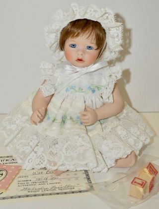 WEE BIT O ' HEAVEN Porcelain Baby Doll 1988 Wendy Lawton 120 of 250 w/BOX & 2
