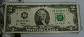 2003 $2 Two Dollar Star Note Uncirculated Paper Money Low Print Frb Of Richmond