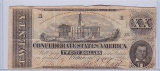 December 2 1862 Richmond Va Csa Confederate Twenty Dollars $20 Note | Cs - 51