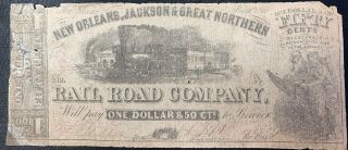 Orleans,  La - 1861 Jackson & Great Northern Rail Road Company $1.  50 Note