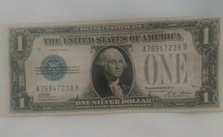 1928 " Funny Back " $1.  Silver Certificate Blue Seal Series A.