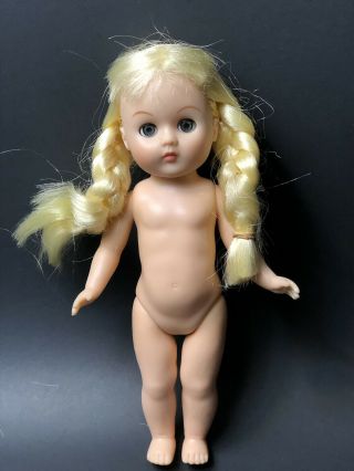 Vintage Vogue Ginny Doll Rooted Blonde Braided Hair Nude Dress Me Sleepy Eyes