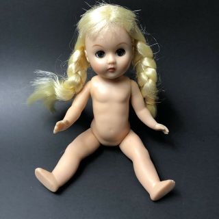 Vintage Vogue GINNY Doll Rooted Blonde Braided Hair Nude Dress Me Sleepy Eyes 3