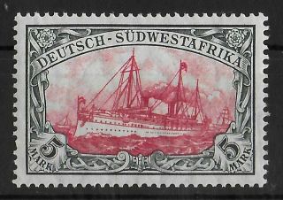 German South West Africa 1906 - 1919 Nh 5 M Michel 32a Cv €150 Vf/xf