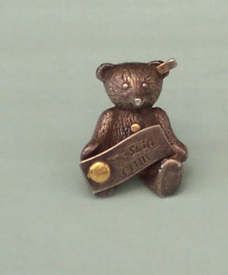 Steiff Club Pin Badge 925 Sterling Silver Teddy Bear Brooch
