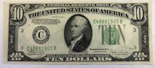 1934 - C $10 Federal Reserve Note,  C - Philadelphia,  Choice Xf,  Crisp Paper,  Fr - 2008