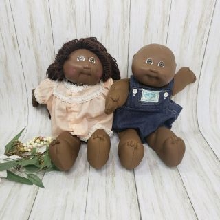 1982 Cabbage Patch Kids African American Dolls Boy And Girl