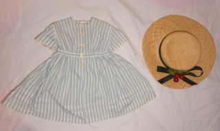 Retired American Girl Pleasant Company Kirsten Summer Dress And Hat