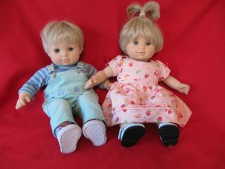 American Girl Bitty Baby Twins Dolls Boy And Girl 15” Blond Hair Blue Eyes