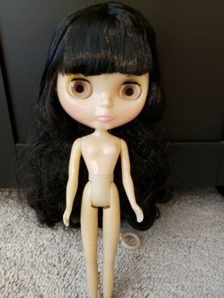 Nude Factory Type Blythe Tbl Doll Transparent Skin Black Curly Hair Custom Eyes