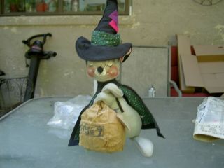 1989 Annalee Doll Large 18 " Halloween Mouse Witch Trick Or Treat Bag Vg