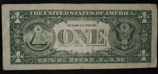 2009 SERIES LOW SERIAL NUMBER 1 DOLLAR BILL NOTE SERIAL NUMBER A10000008C EXTREM 2
