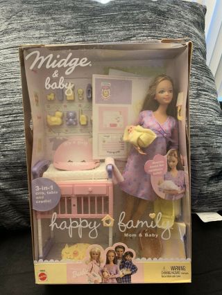 Barbie Happy Family Pregnant Midge Doll And Baby Nib