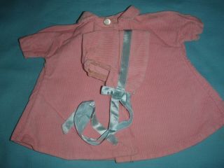 Pretty Pink Vtg Tiny Tears Doll Corduroy Coat & Bonnet 1950s
