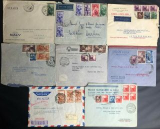 Italy 1946 - 52 Airmail & Registered Covers Sent To South Africa X8