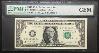(gem =65 To 67) 2013 $1 2015 Coin & Currency Set Note - Pmg Graded Gem Unc