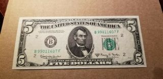 $5 1950 E York Federal Reserve Note Gem Cu Scarcer Series