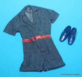 Ken Barbie Doll And Friends Mod Blue Denim Short Summer Fashion Romper Clothes