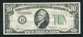 1934 - A $10 Ten Dollars Frn Federal Reserve Note York,  Ny Very Fine,