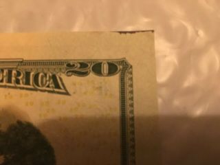 2017 20 Dollar Bill.  Low Serial Number NH 00089228 A.  Ink Bleed Error.  Crisp. 3