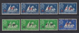 St.  Pierre Et Miquelon - Sg 346/53 - F/u - 1945 - 50c - 15f Surcharges
