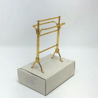 Dollhouse Brass Quilt Rack Stand Vintage Sewing Room Gold Metal