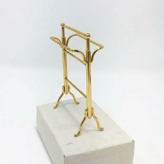 Dollhouse Brass Quilt Rack Stand Vintage Sewing Room Gold Metal 2