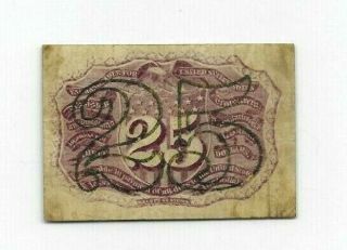 25 Cent (fr - 1283) " Purple Back " (rare) 25 Cent " Crispy " (fr - 1283) " Purple " Crispy
