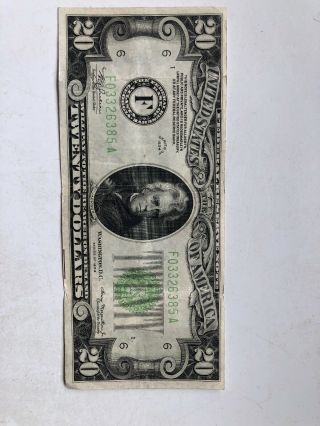 Series Of 1934 A $20 Federal Reserve Note Twenty Dollar Bill