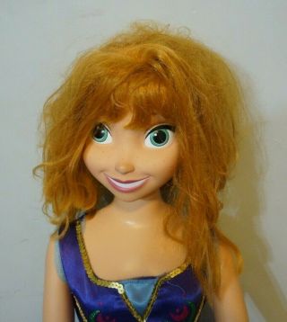 Frozen Anna Doll 38” Jakks Pacific Wide Eyed 3 Feet Tall 2014 plastic Disney 2