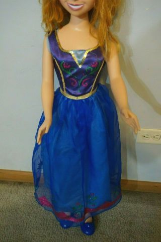 Frozen Anna Doll 38” Jakks Pacific Wide Eyed 3 Feet Tall 2014 plastic Disney 3