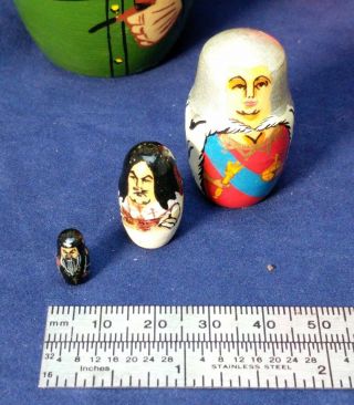 Russian Nesting dolls Matryoshka Leaders set.  Hand painted in Moscow Russia 12 3